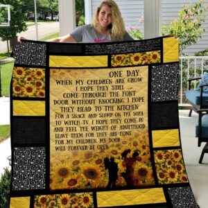 Sunflowers  On Day When My Children Are Grow Quilt  Quilt